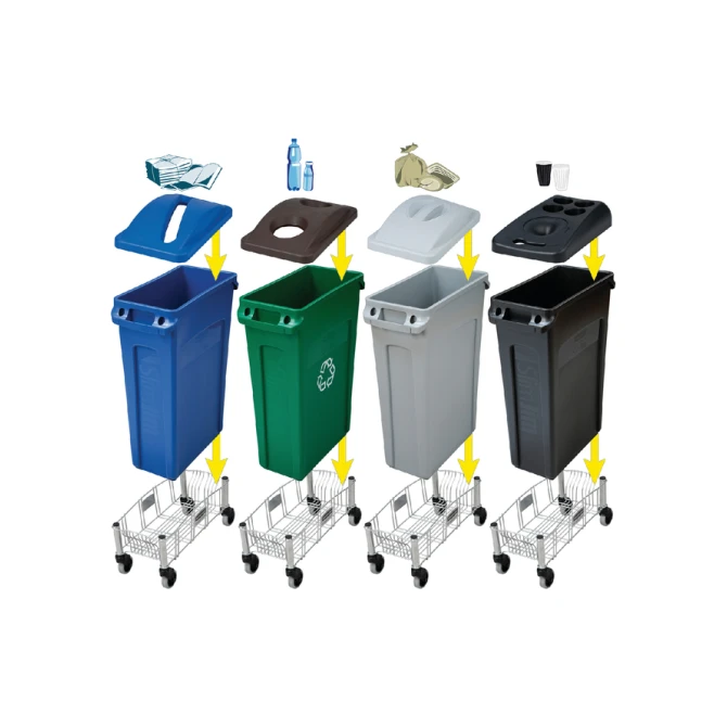 Afvalbak Rubbermaid Slim Jim Vented met luchtsleuven 87 liter grijs
