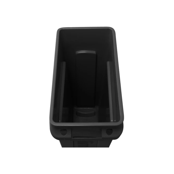 Afvalbak Rubbermaid Slim Jim Vented met luchtsleuven 87 liter zwart
