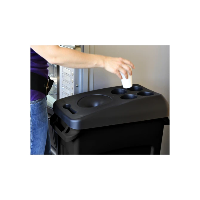 Afvalbak Rubbermaid Slim Jim Vented met luchtsleuven 87 liter zwart