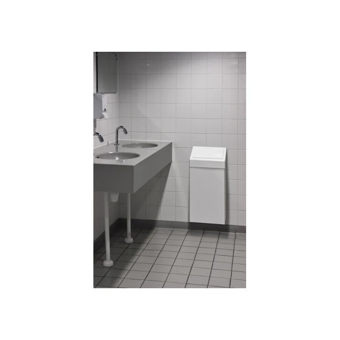 Afvalbak Vepa Bins met pushdeksel 50 liter metaal wit