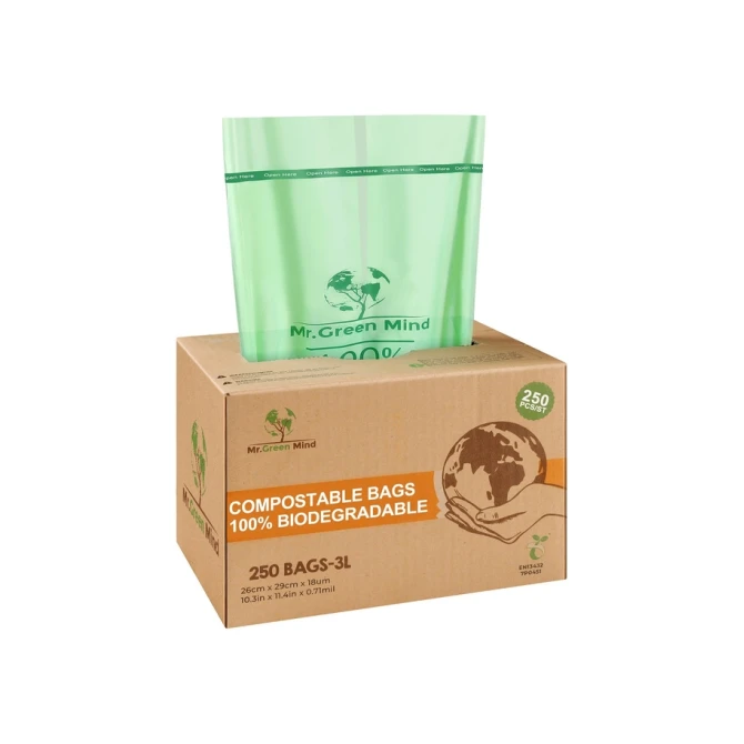 Afvalzak bio Mr.Green Mind 26x29cm 2-3 liter dispenser 250 stuks