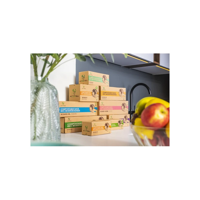 Afvalzak bio Mr.Green Mind 43x46cm 10 liter dispenser 140 stuks