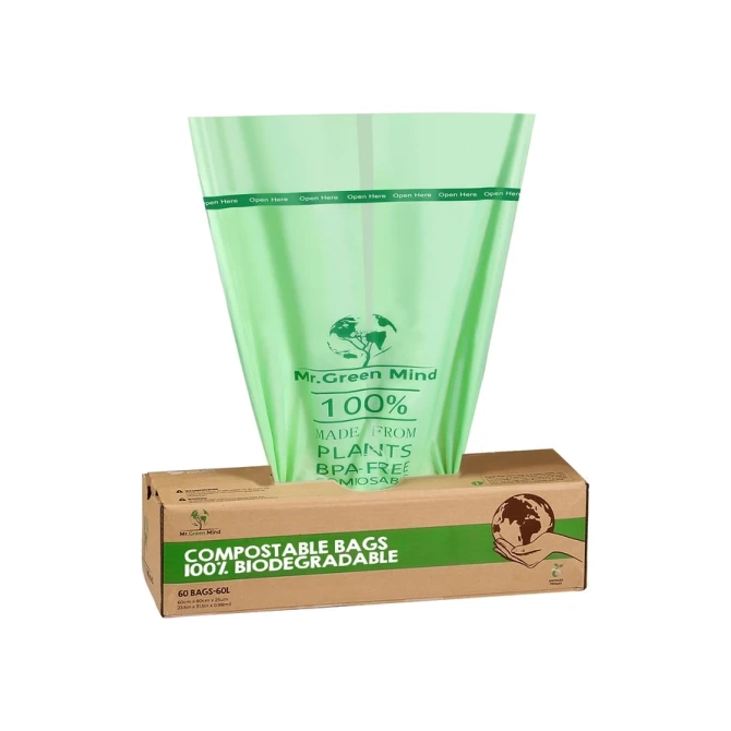 Afvalzak bio Mr.Green Mind 60x80cm 60 liter dispenser 60 stuks