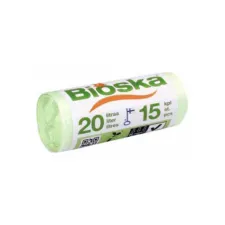 Afvalzak Bioska zetmeel 42x50cm 20 liter groen rol à 15 stuks Afvalzak Bioska zetmeel 42x50cm 20 liter groen rol à 15 stuks