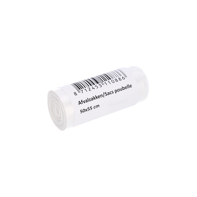 Afvalzak Cleaninq 50x55cm HDPE T15 25L transparant rol à 50 stuks