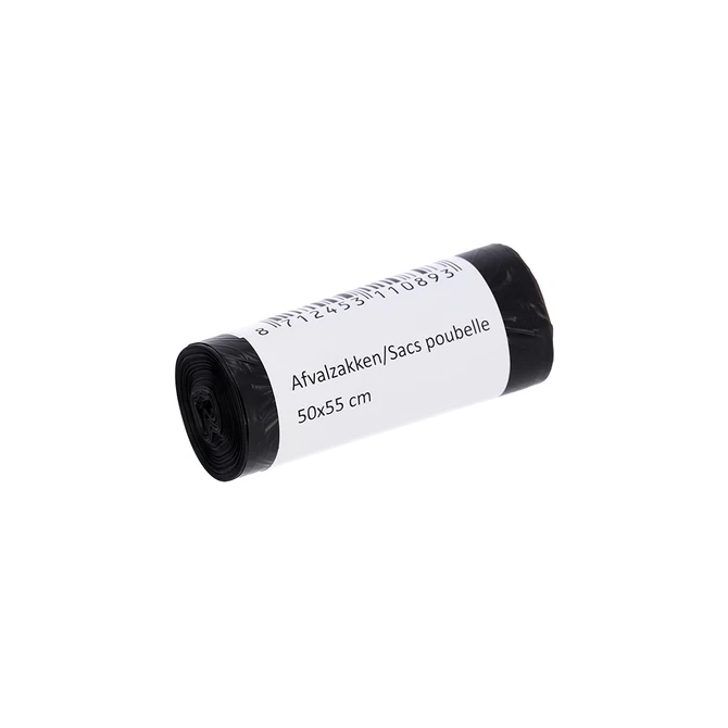 Afvalzak Cleaninq 50x55cm HDPE T15 25L zwart rol à 50 stuks