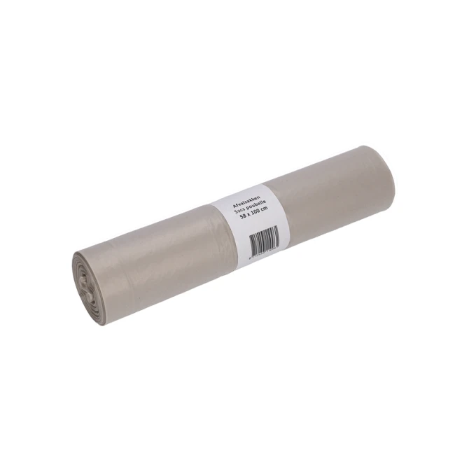 Afvalzak Cleaninq 58x100cm LDPE recycled T50 80L transparant rol à 25 stuks