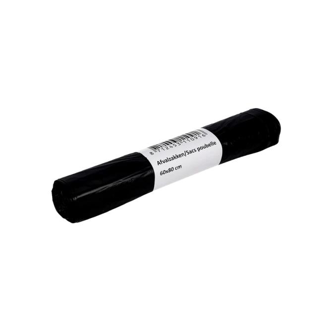 Afvalzak Cleaninq 60x80cm HDPE T23 60L zwart rol à 20 stuks