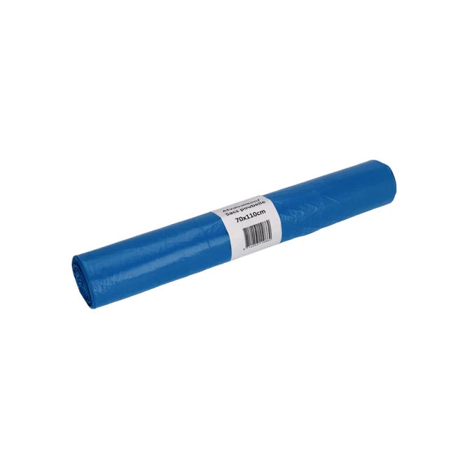 Afvalzak Cleaninq 70x110cm HDPE recycled T25 120L blauw rol à 20 stuks