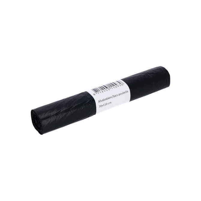 Afvalzak Cleaninq 70x110cm HDPE T25 120L zwart rol à 20 stuks