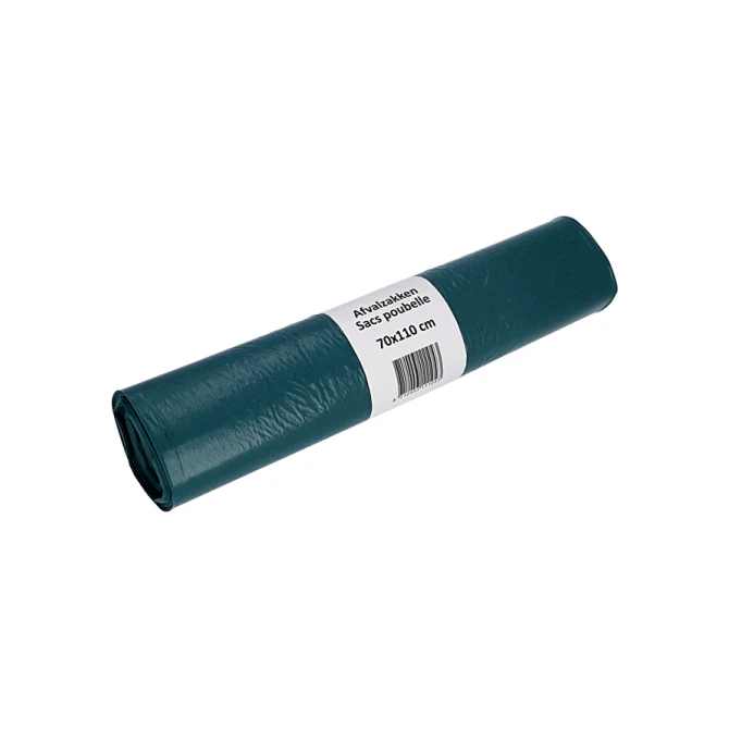 Afvalzak Cleaninq 70x110cm LDPE recycled T50 120L blauw rol à 20 stuks