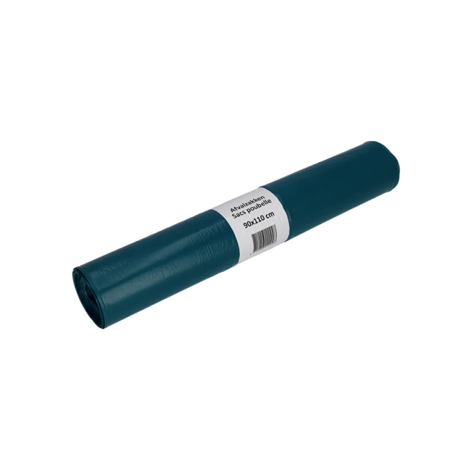 Afvalzak Cleaninq 90x110cm LDPE recycled T60 160L blauw rol à 20 stuks