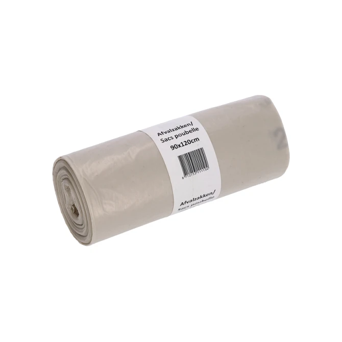 Afvalzak Cleaninq 90x120cm LDPE recycled T80 190L transparant rol à 10 stuks