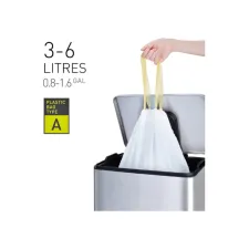 Afvalzak EKO MDPE type A met trekband 35x40cm 3-6L wit rol à 30 stuks Afvalzak EKO MDPE type A met trekband 35x40cm 3-6L wit rol à 30 stuks