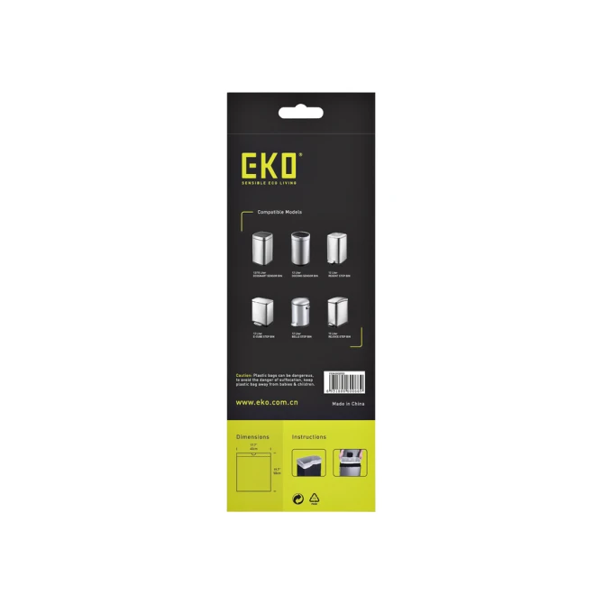 Afvalzak EKO MDPE type C met trekband 45x50cm 10-15L wit rol à 20 stuks