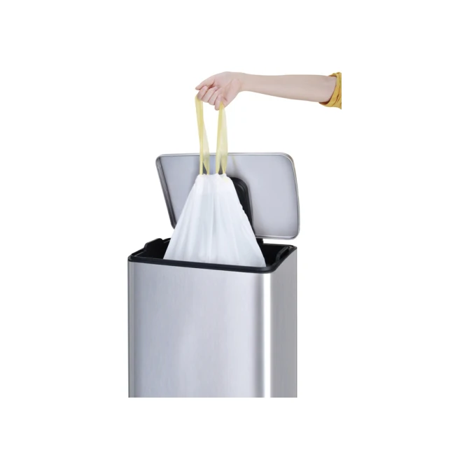 Afvalzak EKO MDPE type C met trekband 45x50cm 10-15L wit rol à 20 stuks