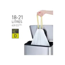 Afvalzak EKO MDPE type D met trekband 55x55cm 18-21L wit rol à 20 stuks Afvalzak EKO MDPE type D met trekband 55x55cm 18-21L wit rol à 20 stuks