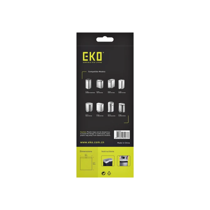 Afvalzak EKO MDPE type D met trekband 55x55cm 18-21L wit rol à 20 stuks