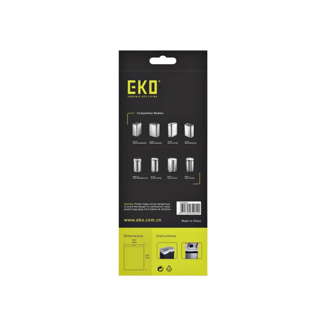 Afvalzak EKO MDPE type F met trekband 64x75cm 40-60L wit rol à 12 stuks