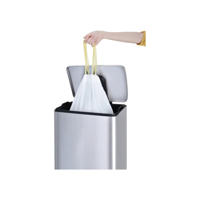 Afvalzak EKO MDPE type F met trekband 64x75cm 40-60L wit rol à 12 stuks