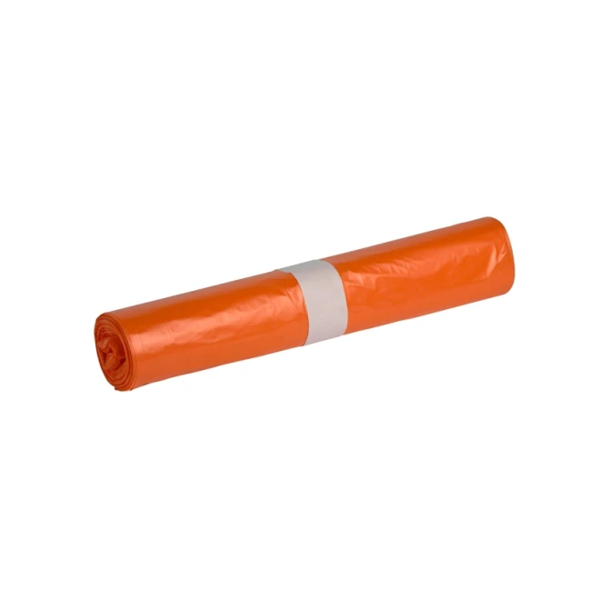 Afvalzak Propsac HDPE T23 58x100cm 70L oranje rol à 25 stuks
