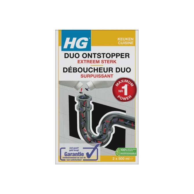 Afvoerontstopper HG keuken Duo 2x500ml