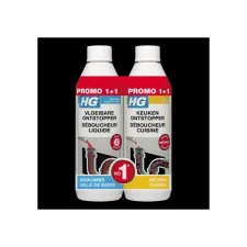 Afvoerontstopper HG Promopack 1x sanitair 500ml 1x keuken 500ml Afvoerontstopper HG Promopack 1x sanitair 500ml 1x keuken 500ml