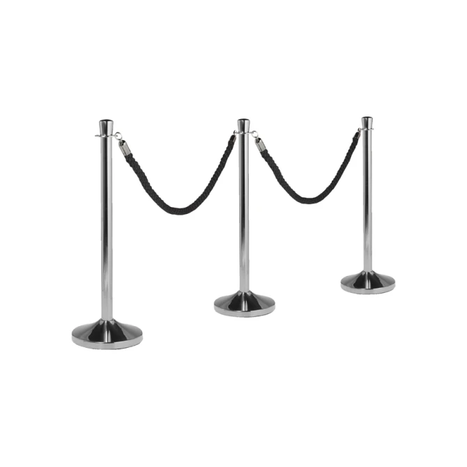 Afzetkoord Securit 150cm zwart met chroome knop