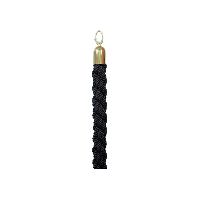 Afzetkoord Securit 150cm zwart met goudkleurige knop