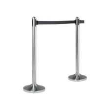 Afzetpaal Securit RVS met rolband 210cm zwart Afzetpaal Securit RVS met rolband 210cm zwart