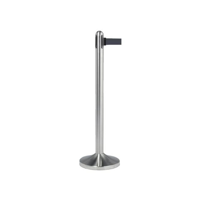 Afzetpaal Securit RVS met rolband 210cm zwart