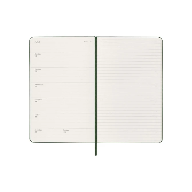 Agenda 2027 Moleskine 12M Planner Weekly 7dagen/1pagina large hc myrtle green