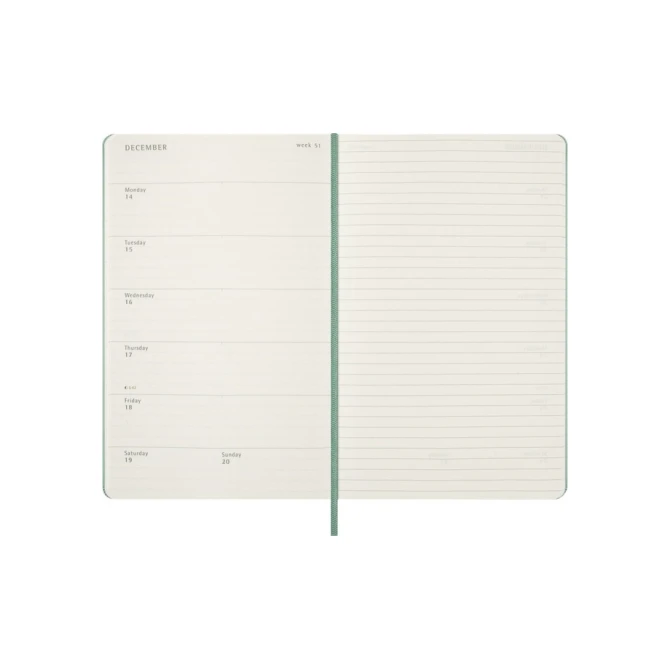 Agenda 2027 Moleskine 12M Planner Weekly 7dagen/1pagina large hc sage green