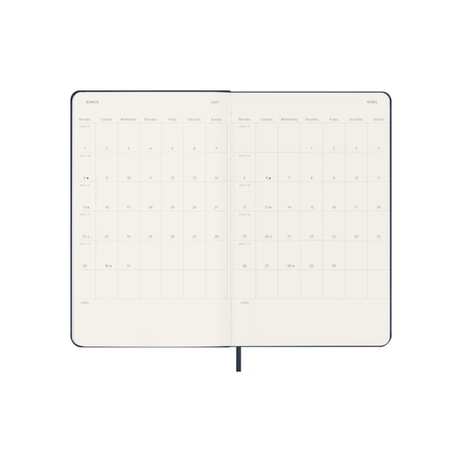 Agenda 2027 Moleskine 12M Planner Weekly 7dagen/1pagina large hc sapphire blue