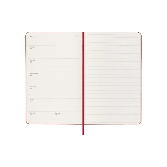 Agenda 2027 Moleskine 12M Planner Weekly 7dagen/1pagina large hc scarlet red