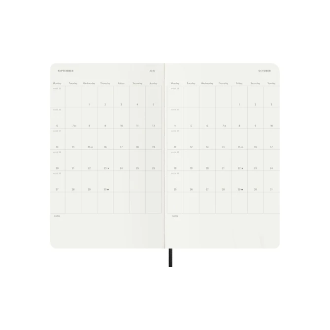 Agenda 2027 Moleskine 12M Planner Weekly 7dagen/1pagina large sc black