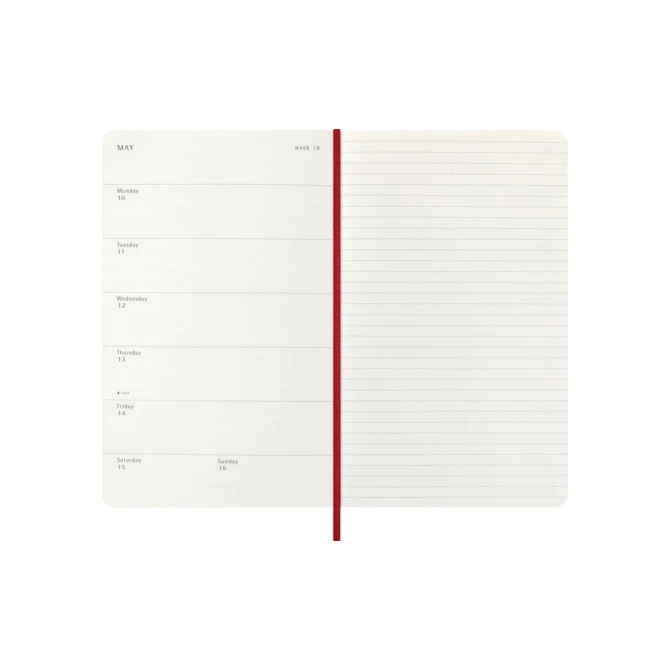 Agenda 2027 Moleskine 12M Planner Weekly 7dagen/1pagina large sc scarlet red