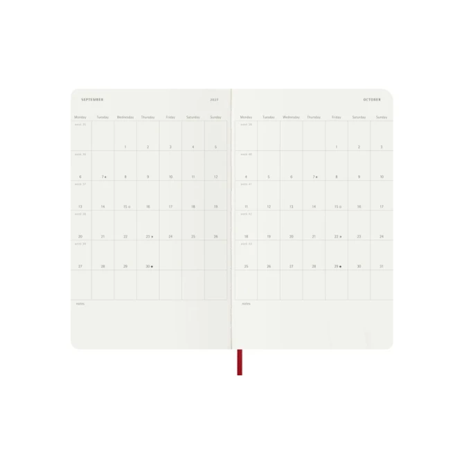 Agenda 2027 Moleskine 12M Planner Weekly 7dagen/1pagina large sc scarlet red