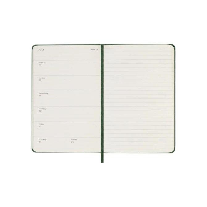 Agenda 2027 Moleskine 12M Planner Weekly 7dagen/1pagina pocket hc myrtle green