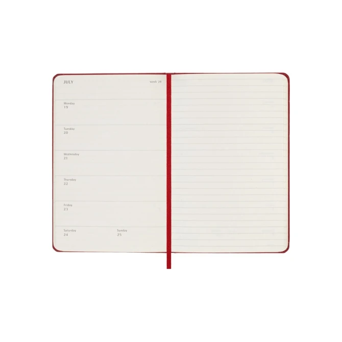 Agenda 2027 Moleskine 12M Planner Weekly 7dagen/1pagina pocket hc scarlet red