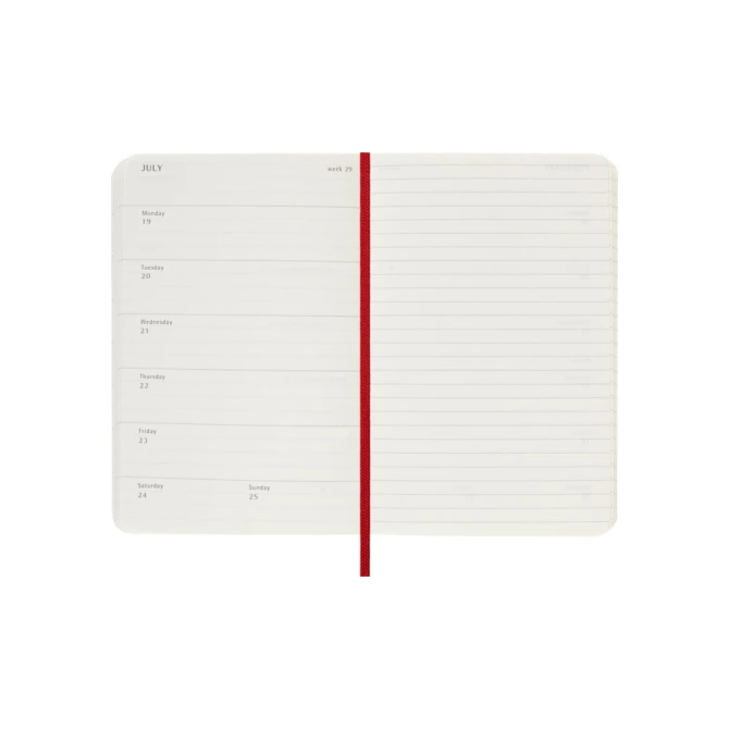 Agenda 2027 Moleskine 12M Planner Weekly 7dagen/1pagina pocket sc scarlet red