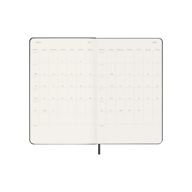Agenda 2027 Moleskine 12M Planner Weekly 7dagen/2pagina's large hc black