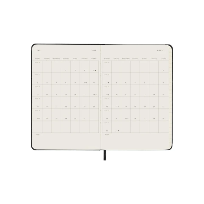 Agenda 2027 Moleskine 12M Planner Weekly 7dagen/2pagina's pocket hc black