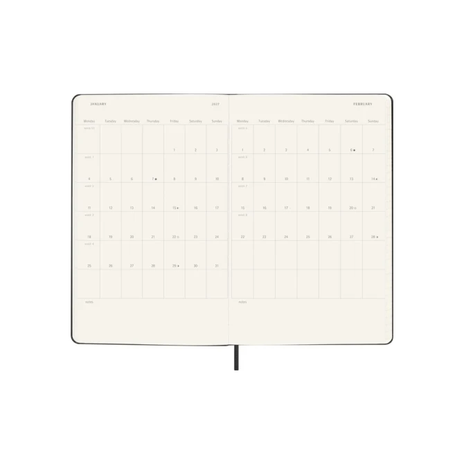 Agenda 2027 Moleskine 18M Planner Weekly 7dagen/1pagina large hc black