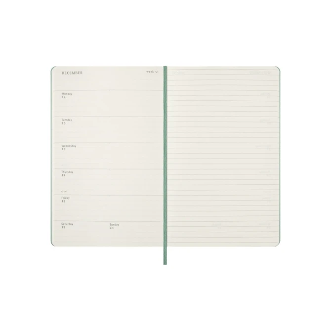 Agenda 2027 Moleskine 18M Planner Weekly 7dagen/1pagina large hc sage green