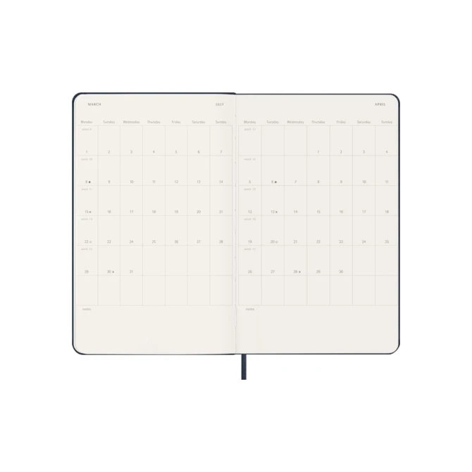Agenda 2027 Moleskine 18M Planner Weekly 7dagen/1pagina large hc sapphire blue