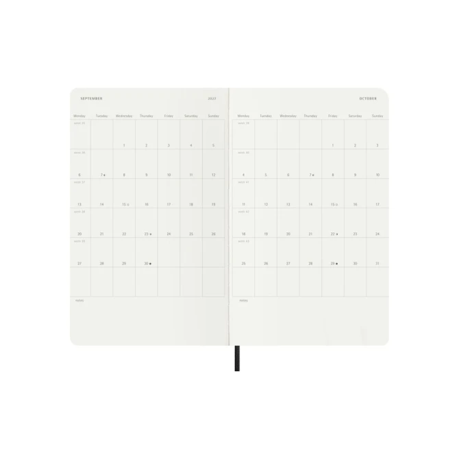 Agenda 2027 Moleskine 18M Planner Weekly 7dagen/1pagina large sc black