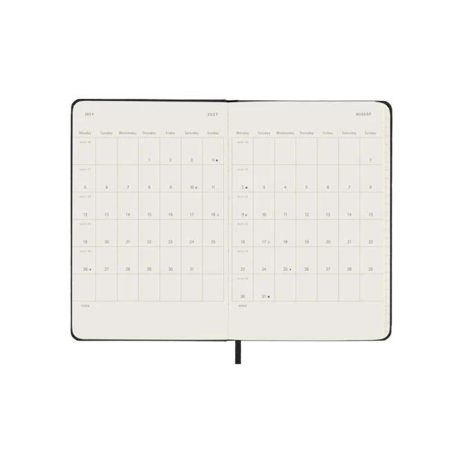 Agenda 2027 Moleskine 18M Planner Weekly 7dagen/1pagina pocket hc black