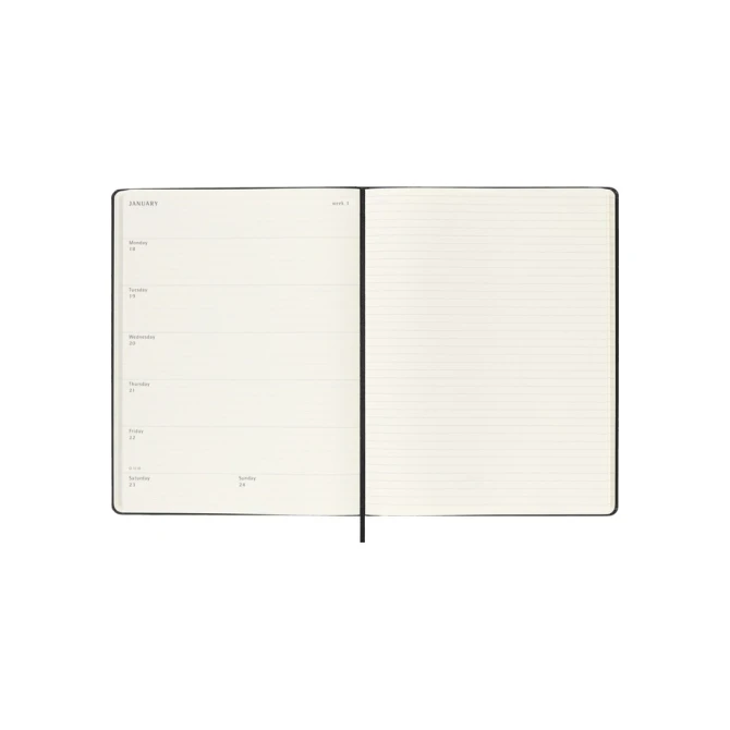 Agenda 2027 Moleskine 18M Planner Weekly 7dagen/1pagina xl hc black
