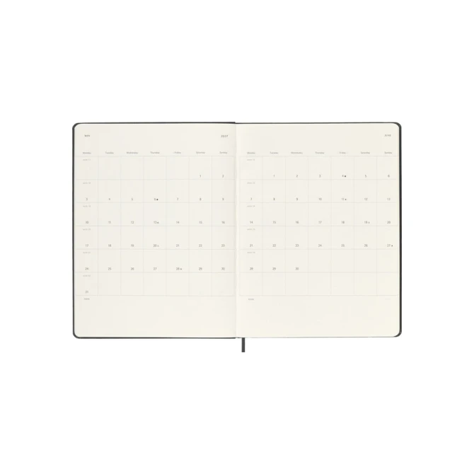 Agenda 2027 Moleskine 18M Planner Weekly 7dagen/1pagina xl hc black
